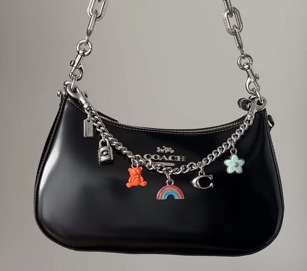 Coach NWT Motif Extension Silver Swagger Chain With Charms Bag Charm Viral